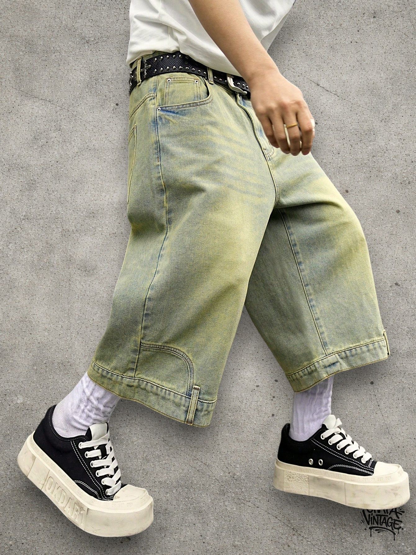 Japanese Brand Wide washed shorts Size US 34 / EU 50 - 3 Thumbnail