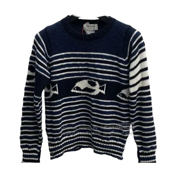 Thom Browne Thom Browne Striped Fish Pattern Knit Sweater. Size US S / EU 44-46 / 1 - 1 Thumbnail