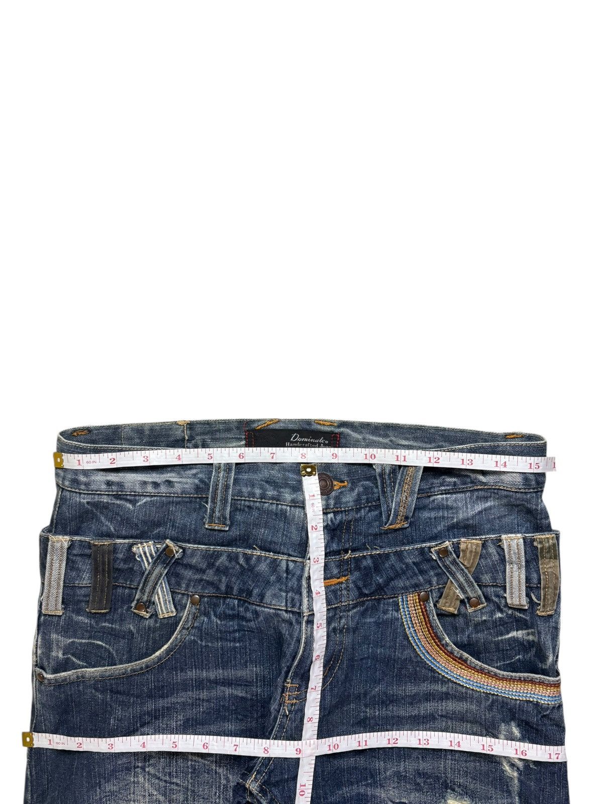 Japanese Brand Vintage Japanese Brand Double Waist Distressed Loose Jeans Size US 31 - 12 Thumbnail