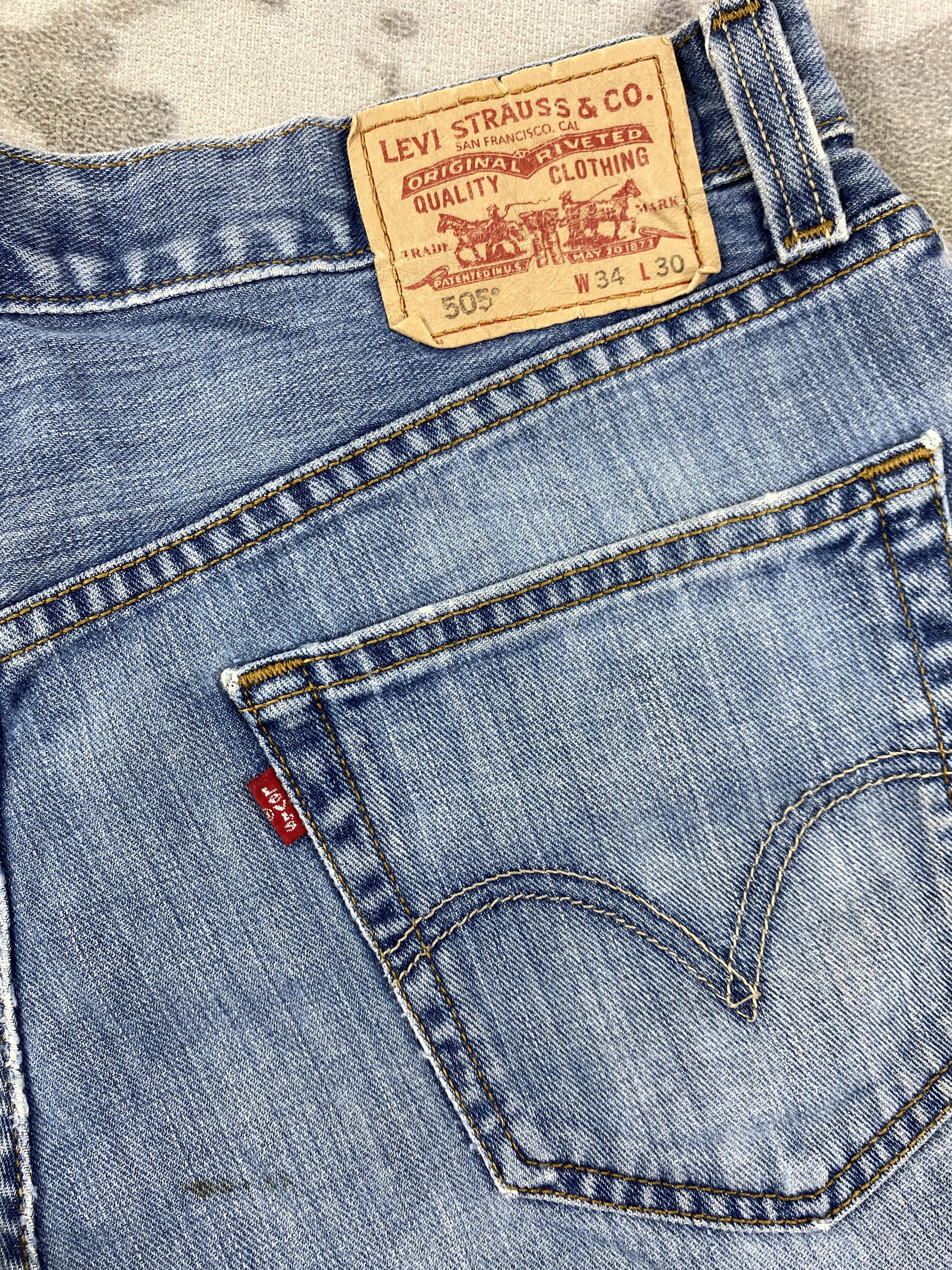 Levi's Distressed Blue Vintage Levi's 505 Jeans 34x30 Denim -JN1732 Size US 34 / EU 50 - 12 Thumbnail