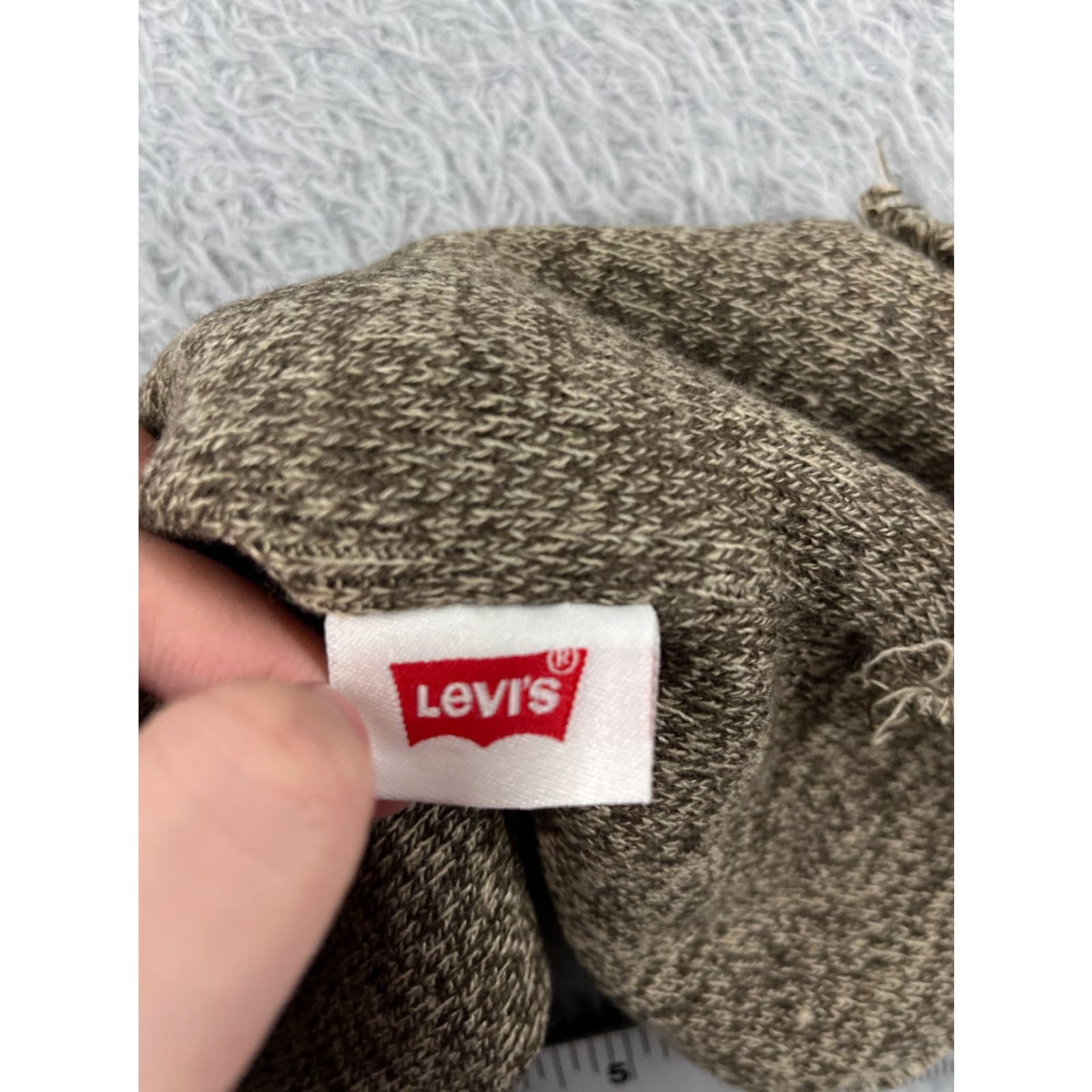 Levi's Levi's Beanie One Size Adult Beige Gray Knit 100% Acrylic Logo Outdoor Ski Hat/Beanie Mens Womens Unisex Adults Knitting Lightweight Knitwear Size ONE SIZE - 6 Thumbnail
