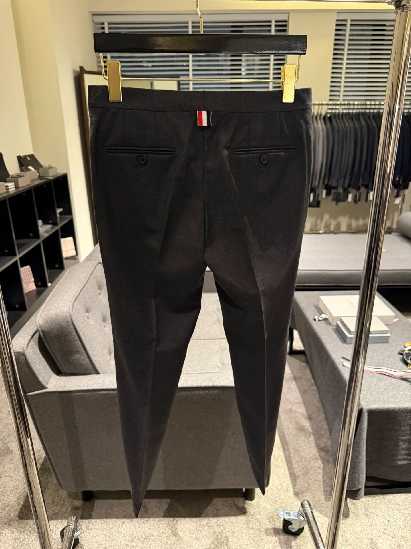 Thom Browne Thom Browne Women's Charcoal Gray Wool Trousers Size 38 Size 26" / US 2 / IT 38 - 2 Thumbnail