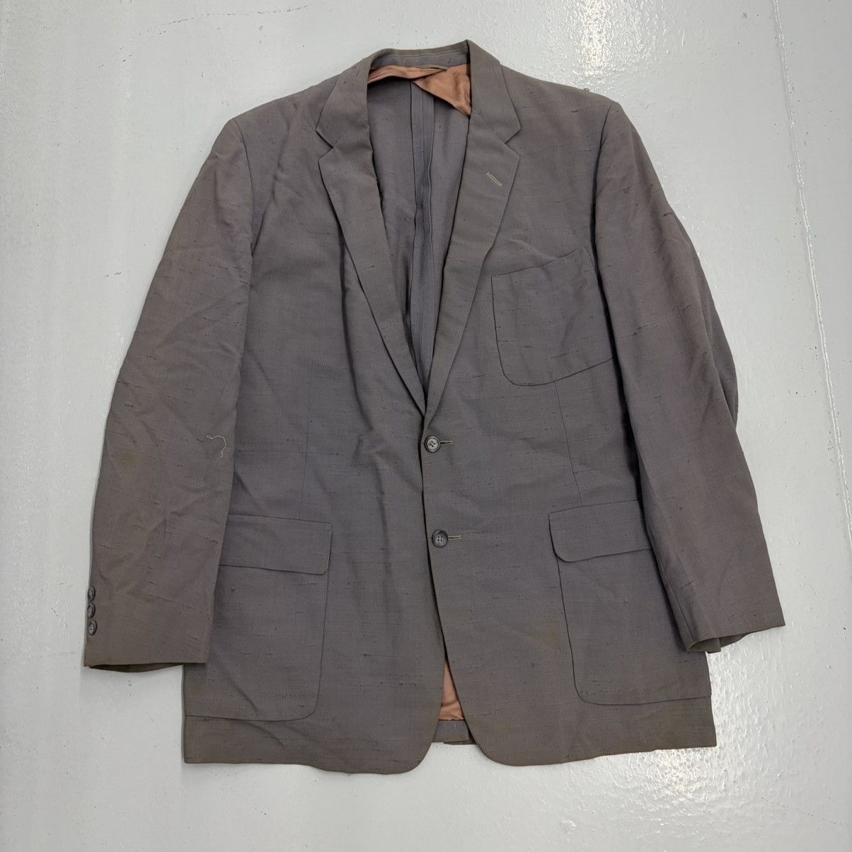 Other Vintage 50s Nowell's Blue Fleck Rayon Wool Suit Size 44L - 2 Thumbnail