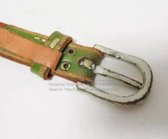 Kapital Kapital Narrow Green Leather Belt. Size ONE SIZE - 3 Thumbnail