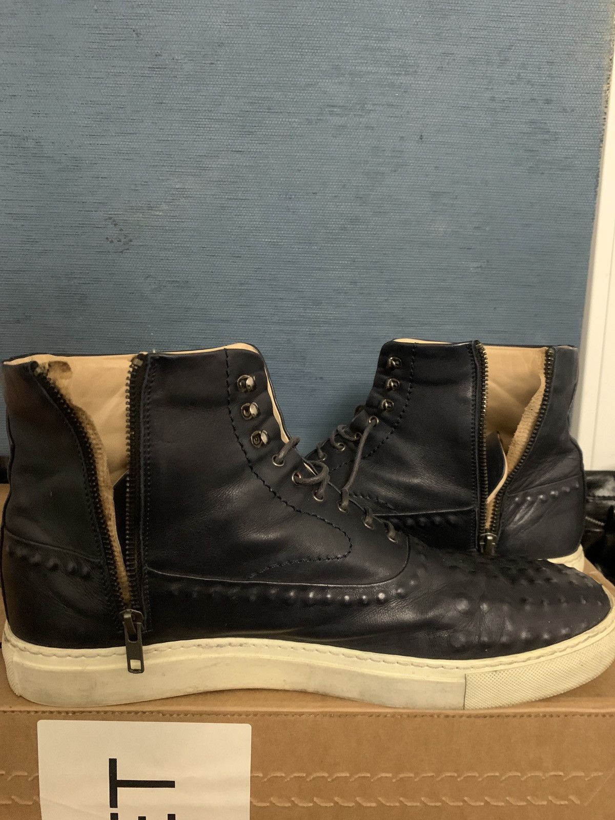 Alexander McQueen Alexander McQueen Harako Leather High-Top Sneakers Size US 12 / EU 45 - 5 Thumbnail
