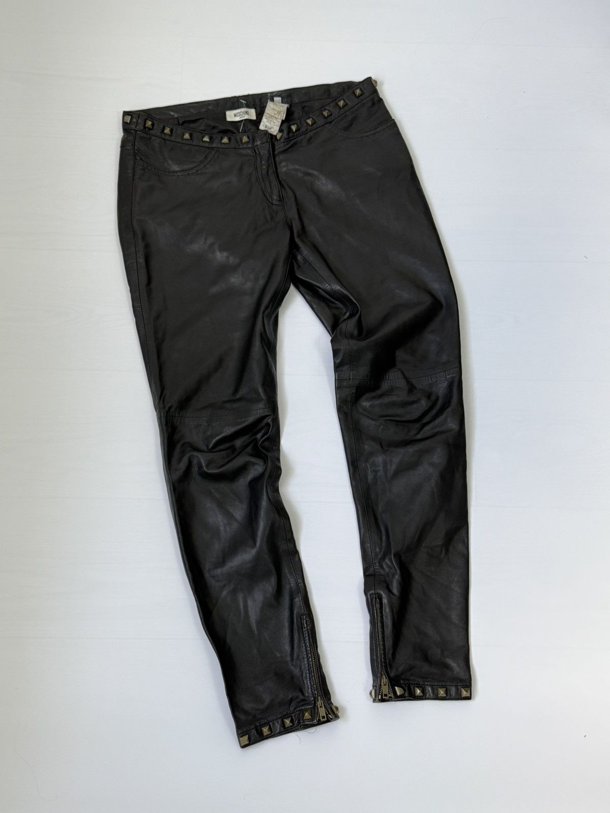 Moschino Archive Moschino Jeans Vintage Leather Pants Size 30" / US 8 / IT 44 - 1 Thumbnail