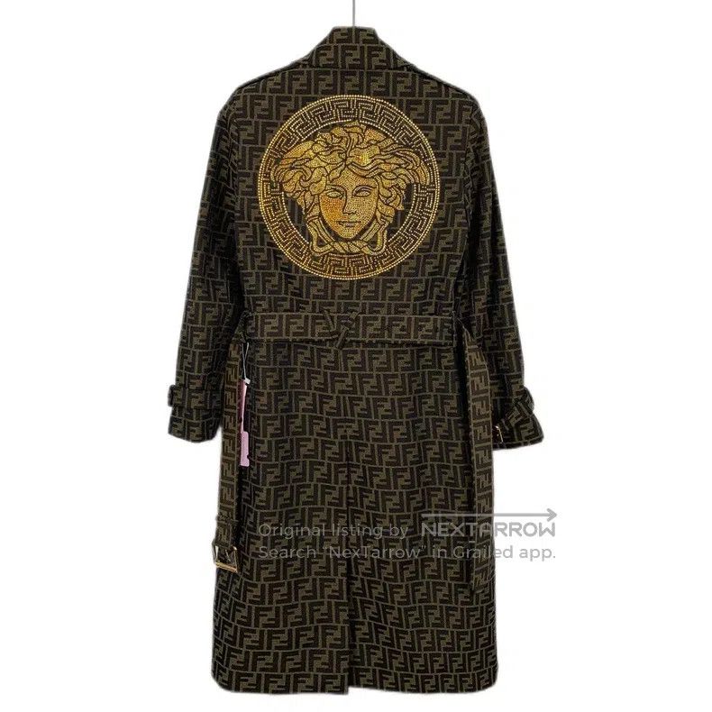 Fendi Fendi Dark brown logo letter all-over print double-breaste Size XS / US 0-2 / IT 36-38 - 2 Thumbnail