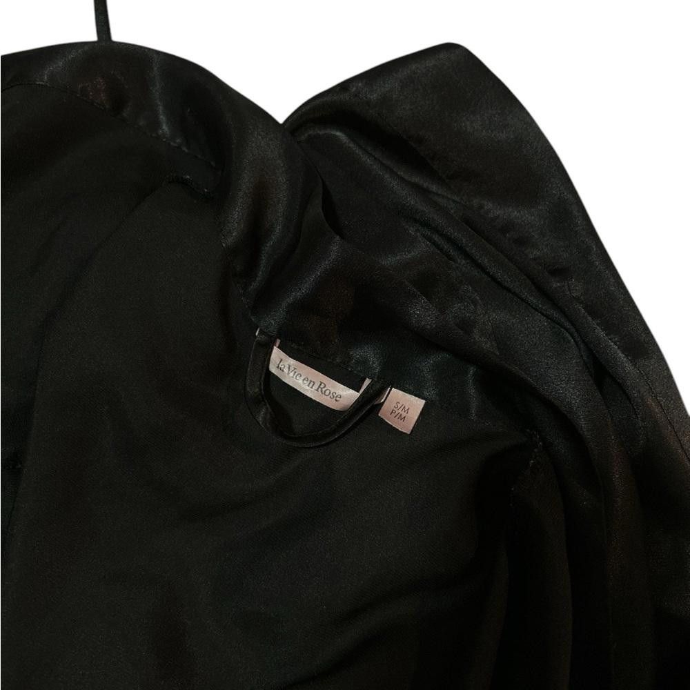 Designer Elegant Black Satin Robe Size ONE SIZE - 4 Thumbnail