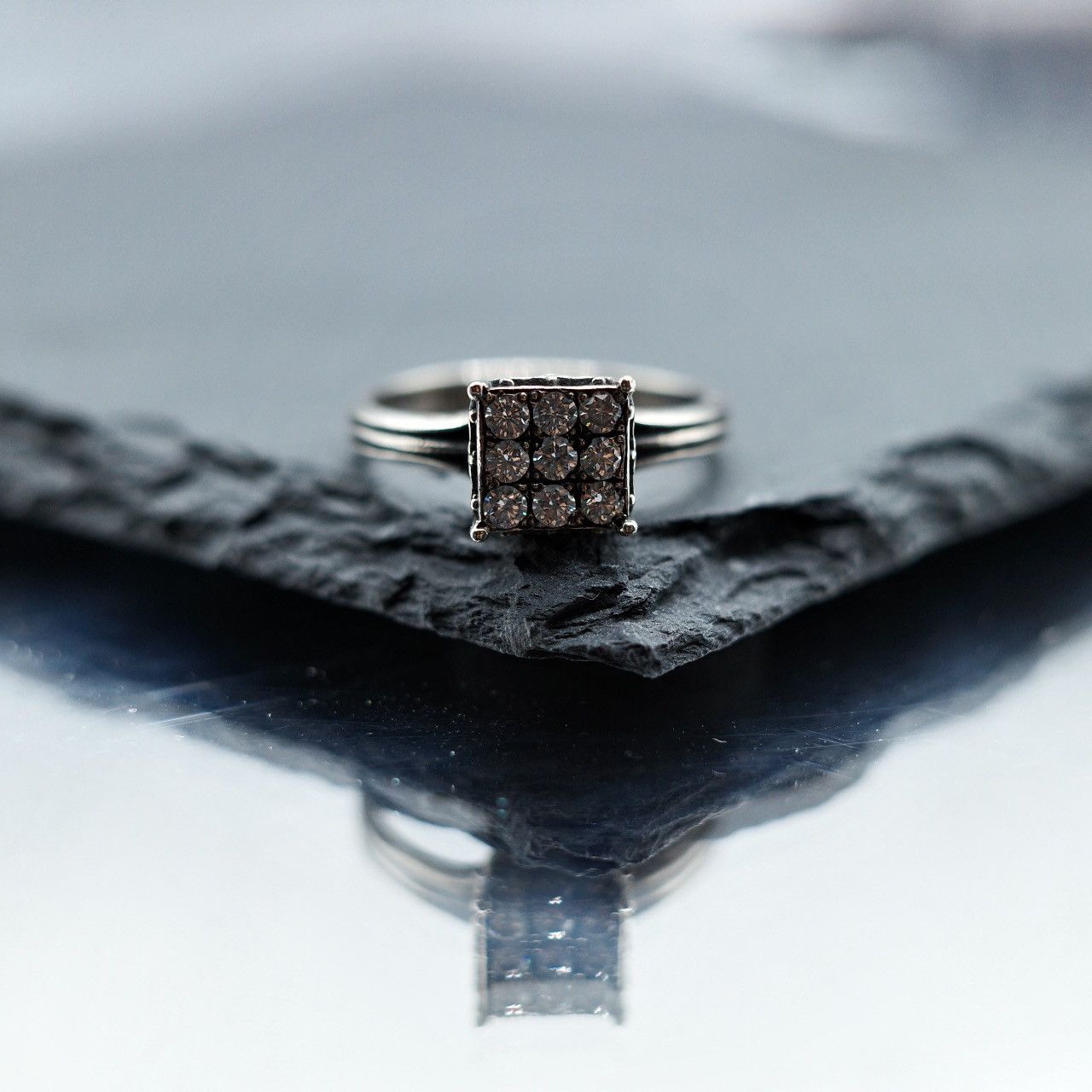 Pre-owned Chrome Hearts Cocktail Tiny Pave Diamond Ring Size 5us In Silver