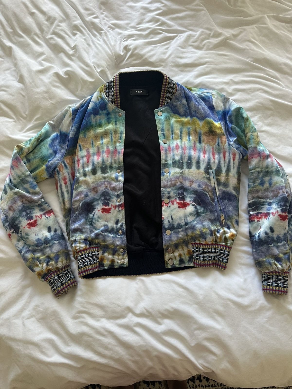 Amiri Amiri Tie Dye Bomber with Embroidered Cuffs Size US M / EU 48-50 / 2 - 3 Thumbnail