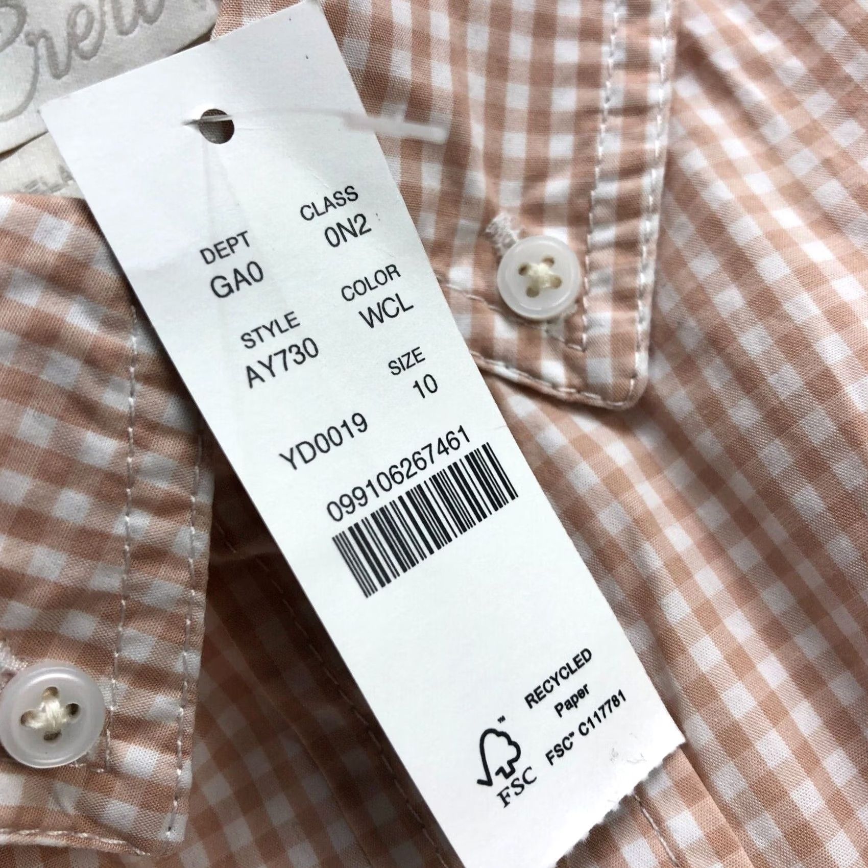 J.Crew J.Crew Shirt Womens 10 Button-Up Check Collared Long Sleeve Orange Relaxed Casual Basic All Seasons Button-Down Size L / US 10 / IT 46 - 4 Thumbnail