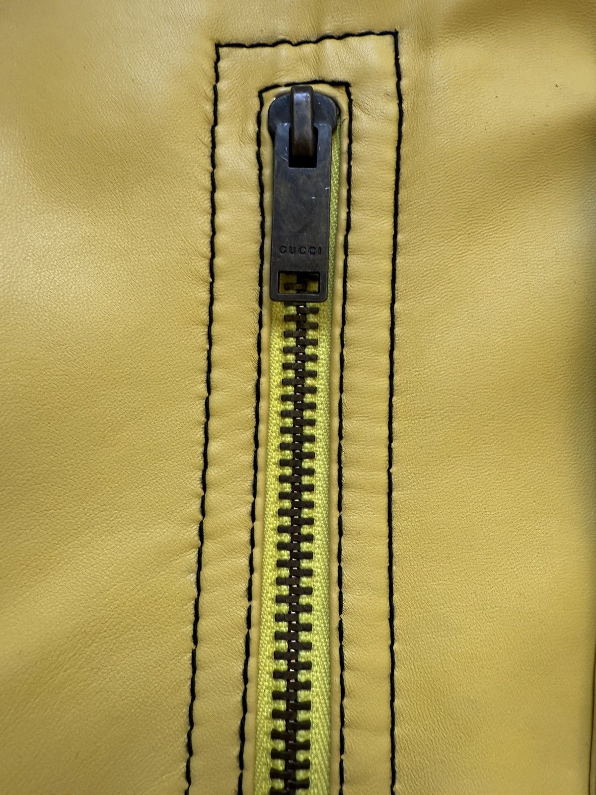 Gucci F/W08 Yellow Madonna Reversed Stitched Leather Jacket Size US M / EU 48-50 / 2 - 5 Thumbnail