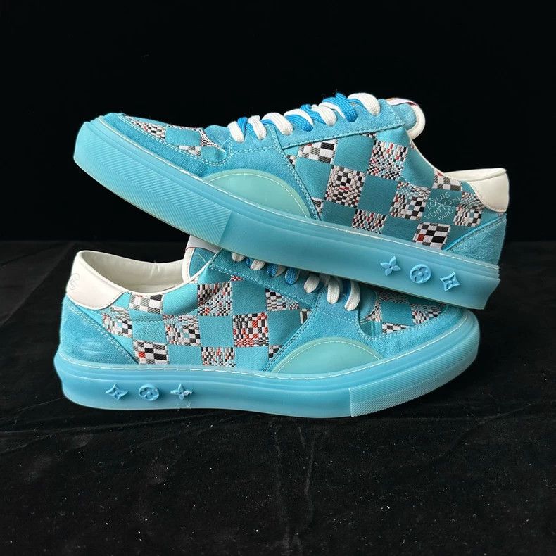 Louis Vuitton Louis Vuitton Blue checkerboard shoes Size US 9.5 / EU 42-43 - 3 Thumbnail