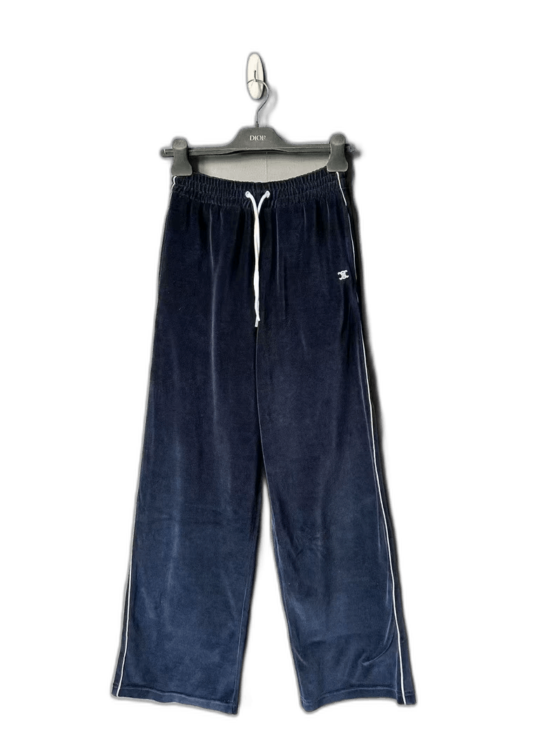 Blue Velvet Long Pants for Women