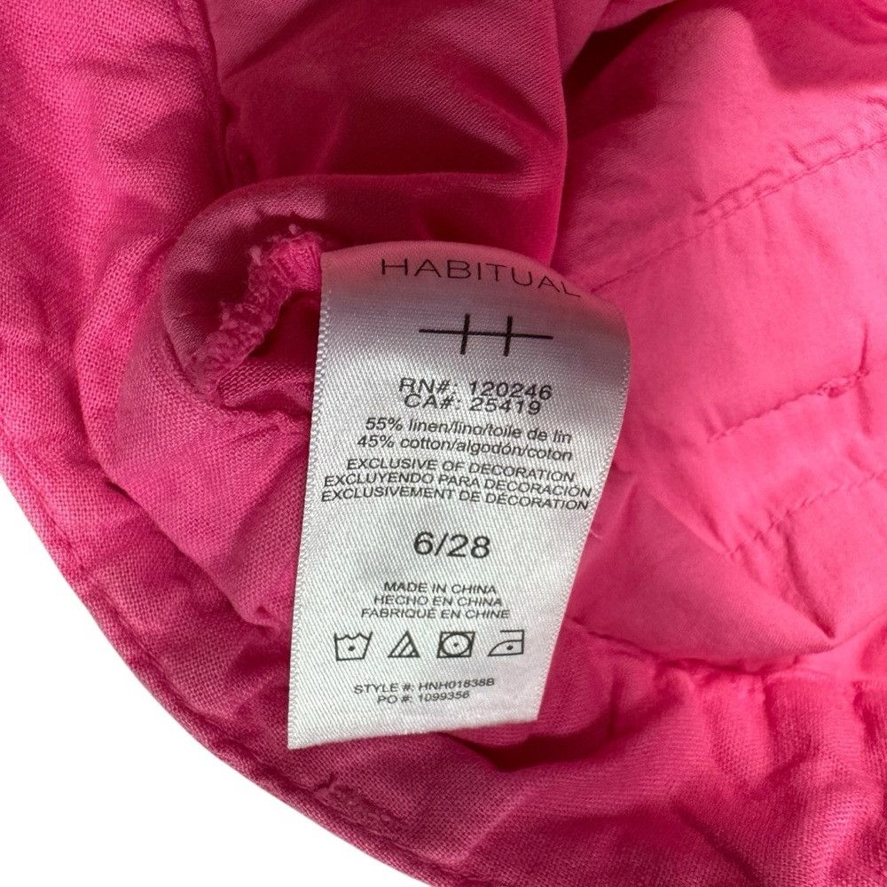 Other NWT New Habitual Linen Cotton Cropped Kick Flare Pink Pants Size 28" / US 6 / IT 42 - 6 Thumbnail