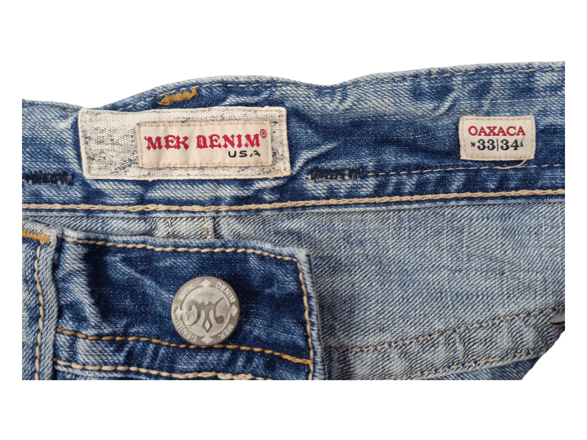 Mek Denim Vintage Mek Denim Distressed Sun Faded Jeans Size US 33 - 14 Thumbnail