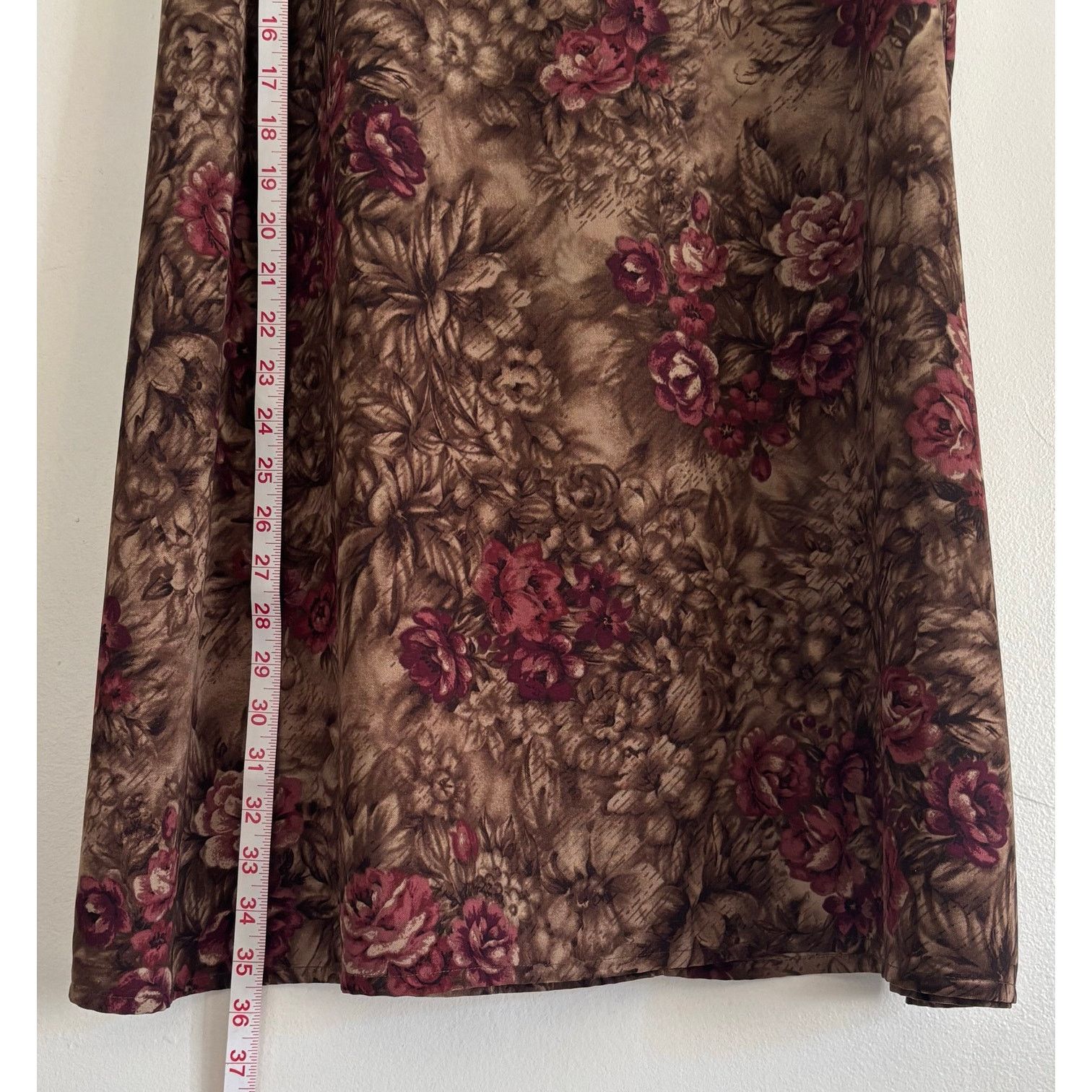Other Laura Scott Floral Maxi Skirt Brown Vintage Print A-Line Size 33" - 4 Thumbnail