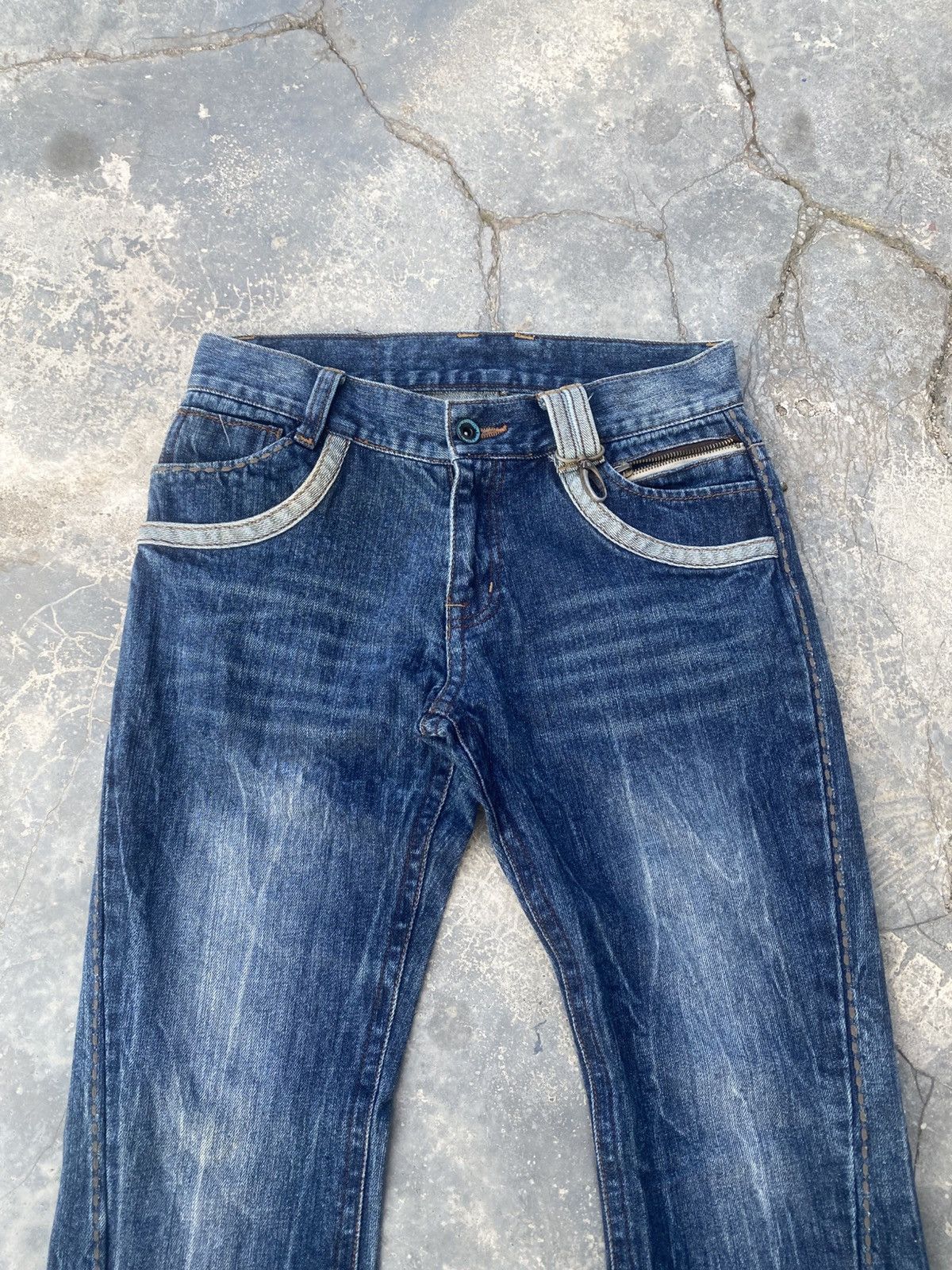 Japanese Brand B.S RAW Claw Mark Twisted Flared Jeans Size US 30 / EU 46 - 6 Thumbnail