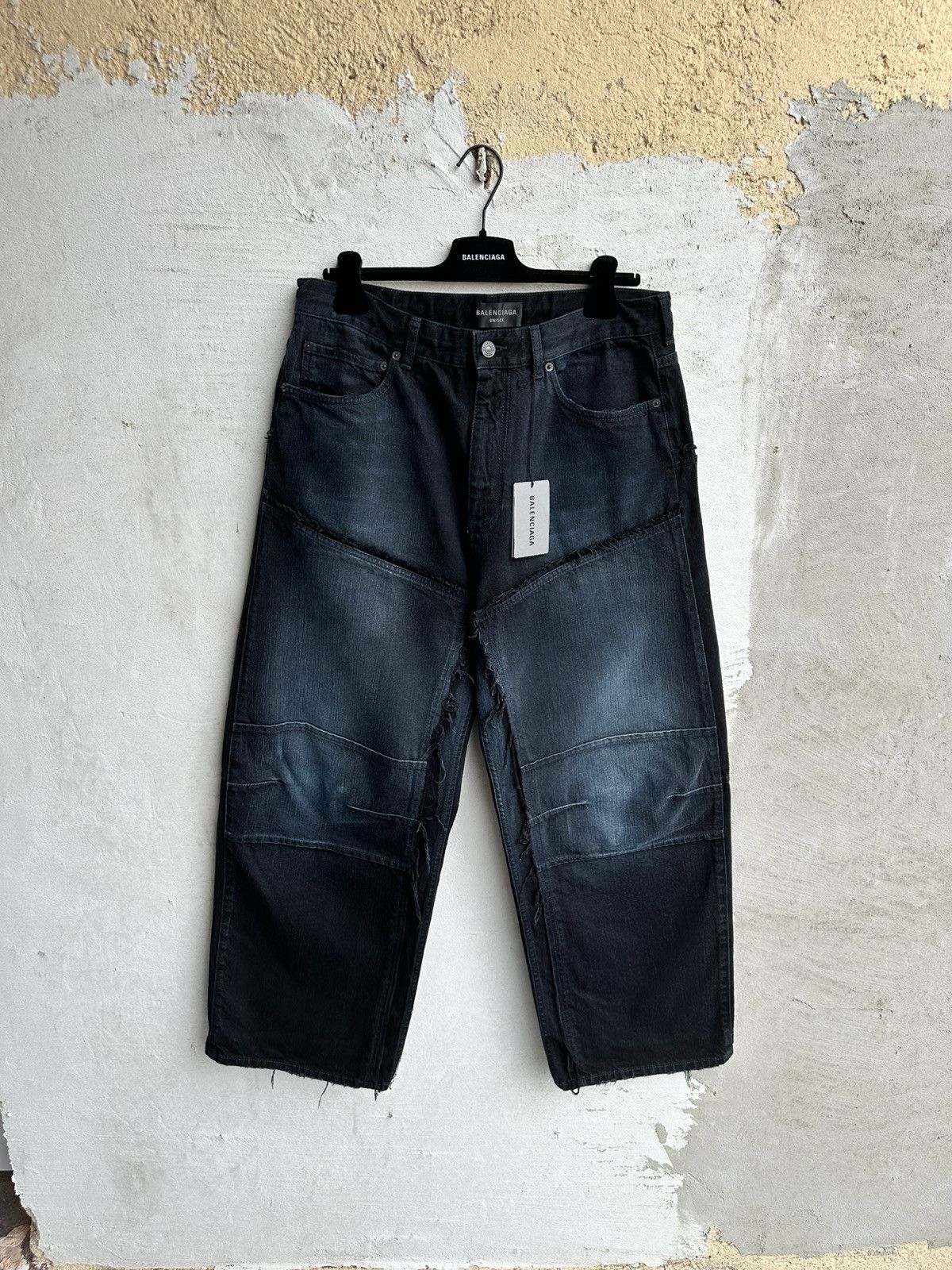 Balenciaga [XS] 1950$ Winter24 Dark Blue Double knee baggy jeans 