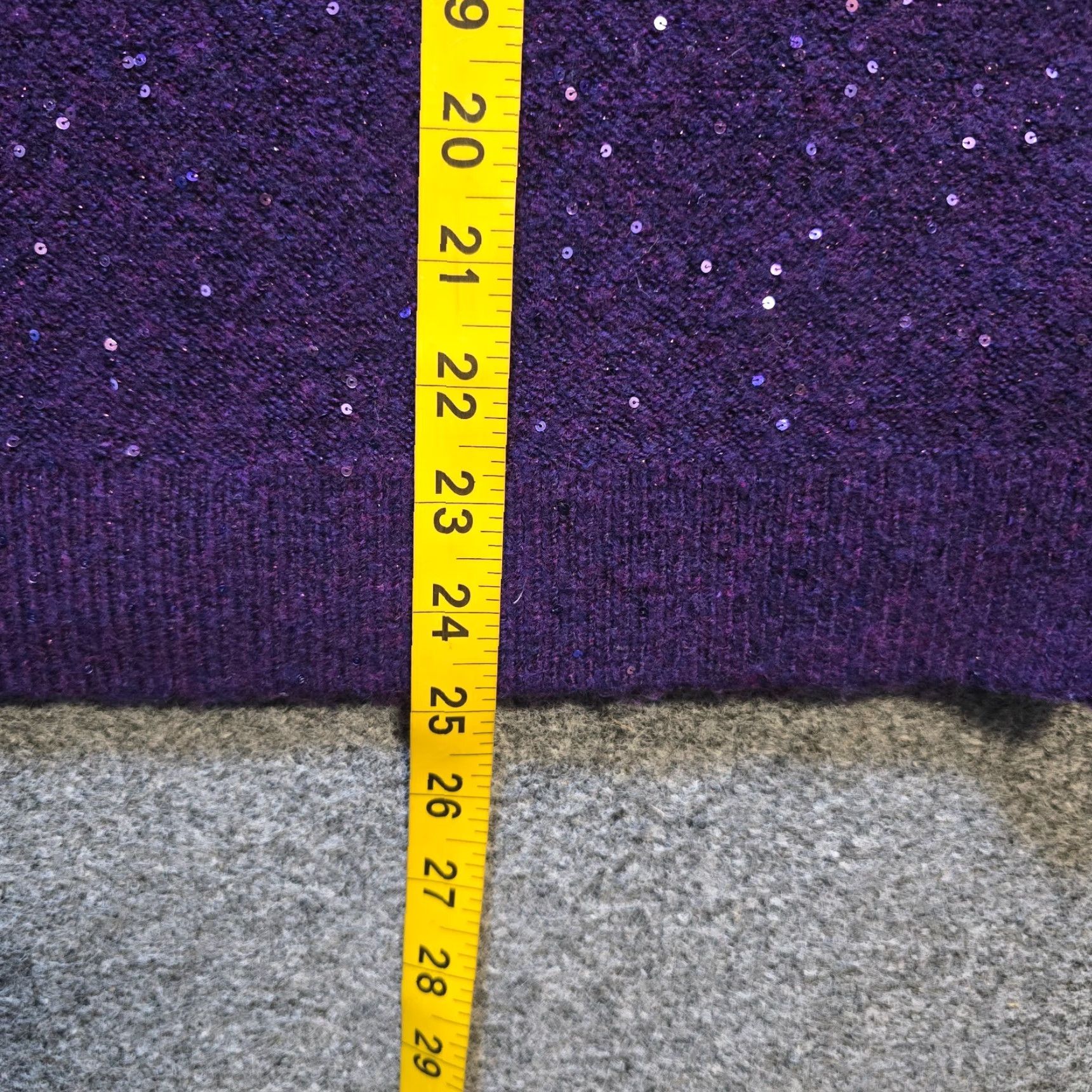 FatFace Fat Face Sweater Women Size 10 Purple Sequin Glitter Stretch Knit Balloon Sleeve Womens Size L / US 10 / IT 46 - 6 Thumbnail