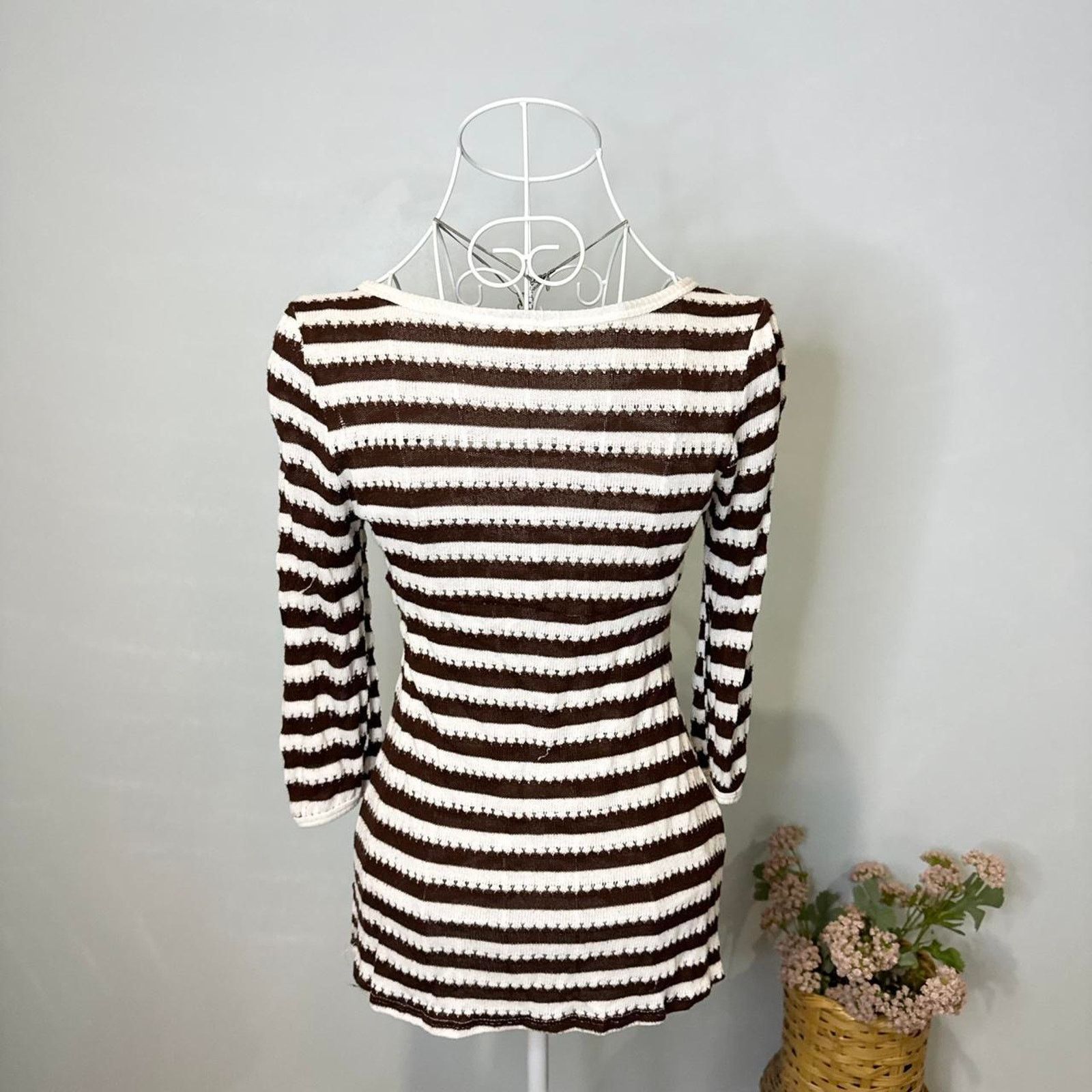 Other Gorgeous rare vintage y2k striped babydoll long sleeve top Size L / US 10 / IT 46 - 4 Thumbnail