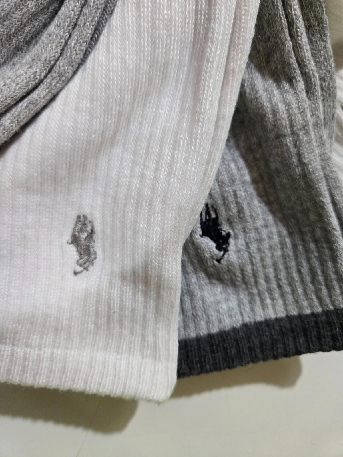 Polo Ralph Lauren Polo Ralph Lauren Mens Crew Socks Gray and White 4 pack NWT Size ONE SIZE - 2 Thumbnail
