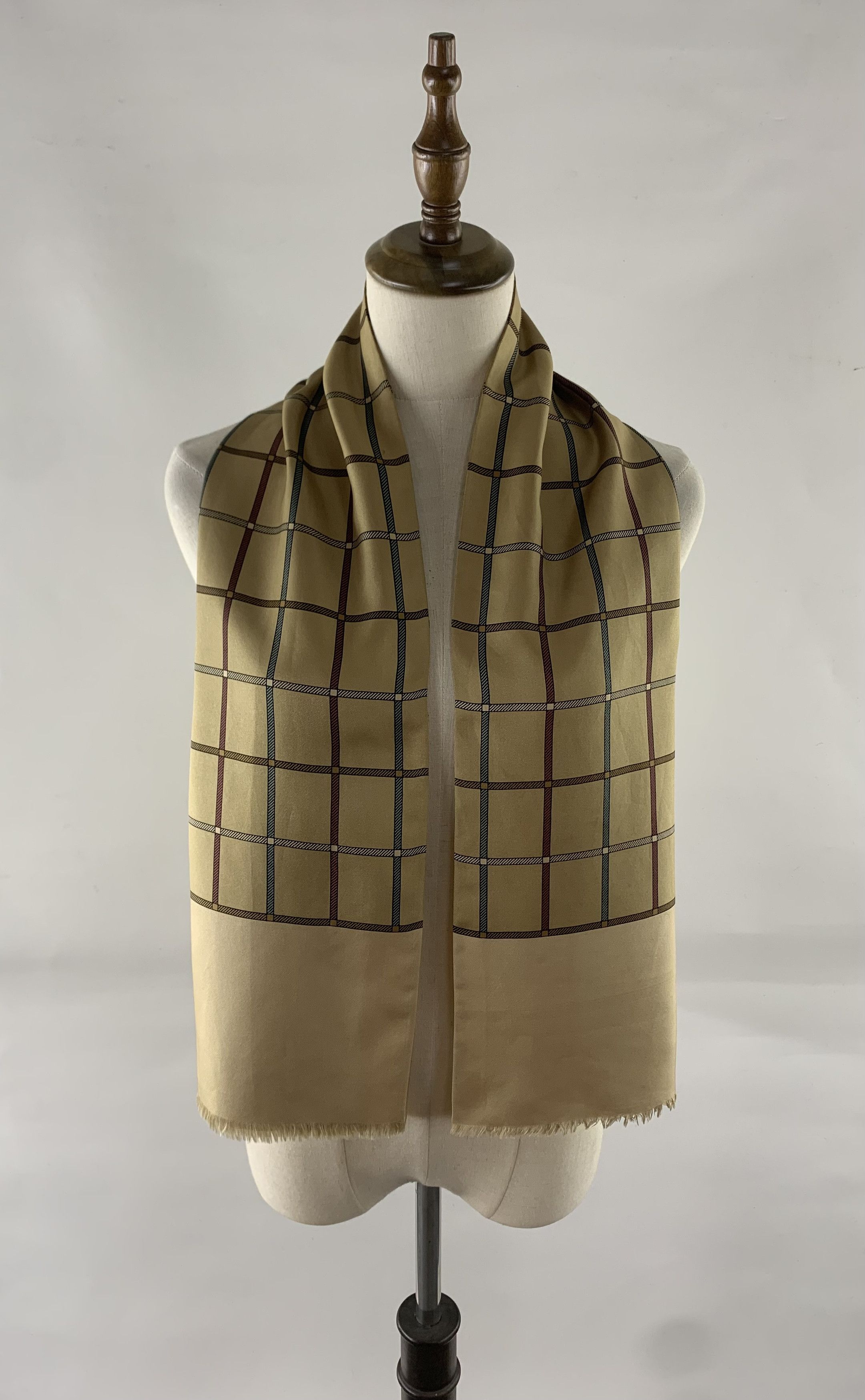 Burberry Burberry Scarf Silk Muffler Neck Wrap BL9337 Size ONE SIZE - 1 Thumbnail