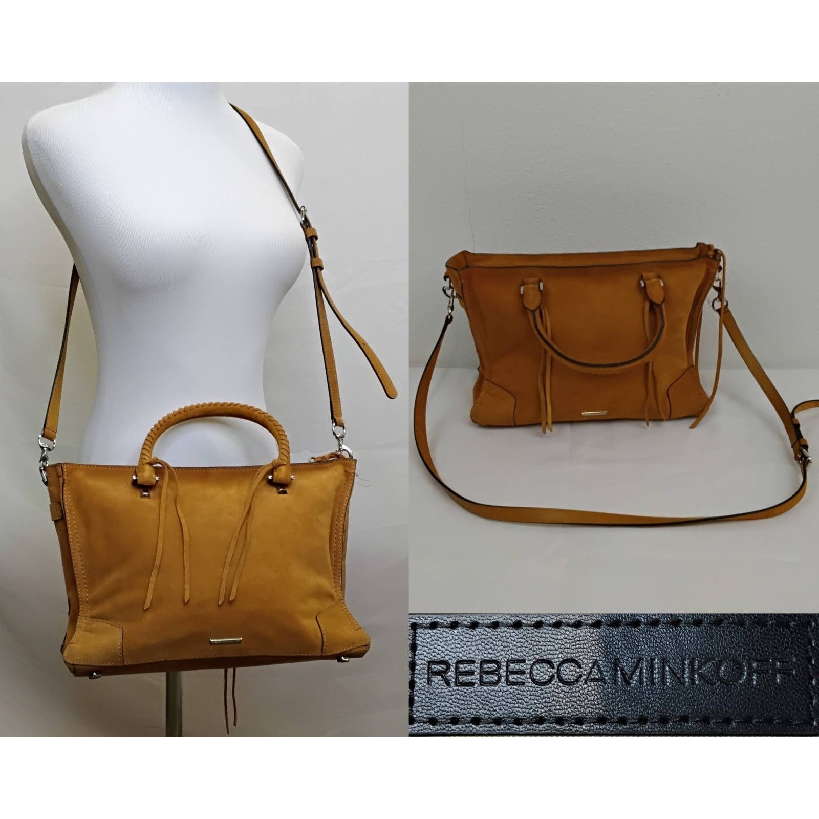 Rebecca Minkoff Rebecca Minkoff Suede Leather Purse Tan With Crossbody Strap Size ONE SIZE - 1 Thumbnail
