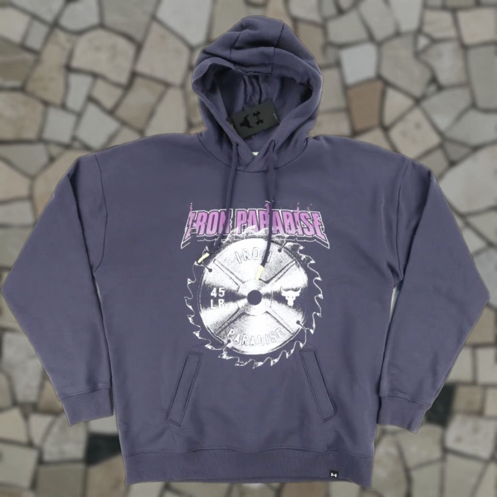 Under Armour Under Armour Iron Paradise 45lb Plate Solid Long Sleeve Hoodie Gray Men's XL Size US XL / EU 56 / 4 - 1 Thumbnail