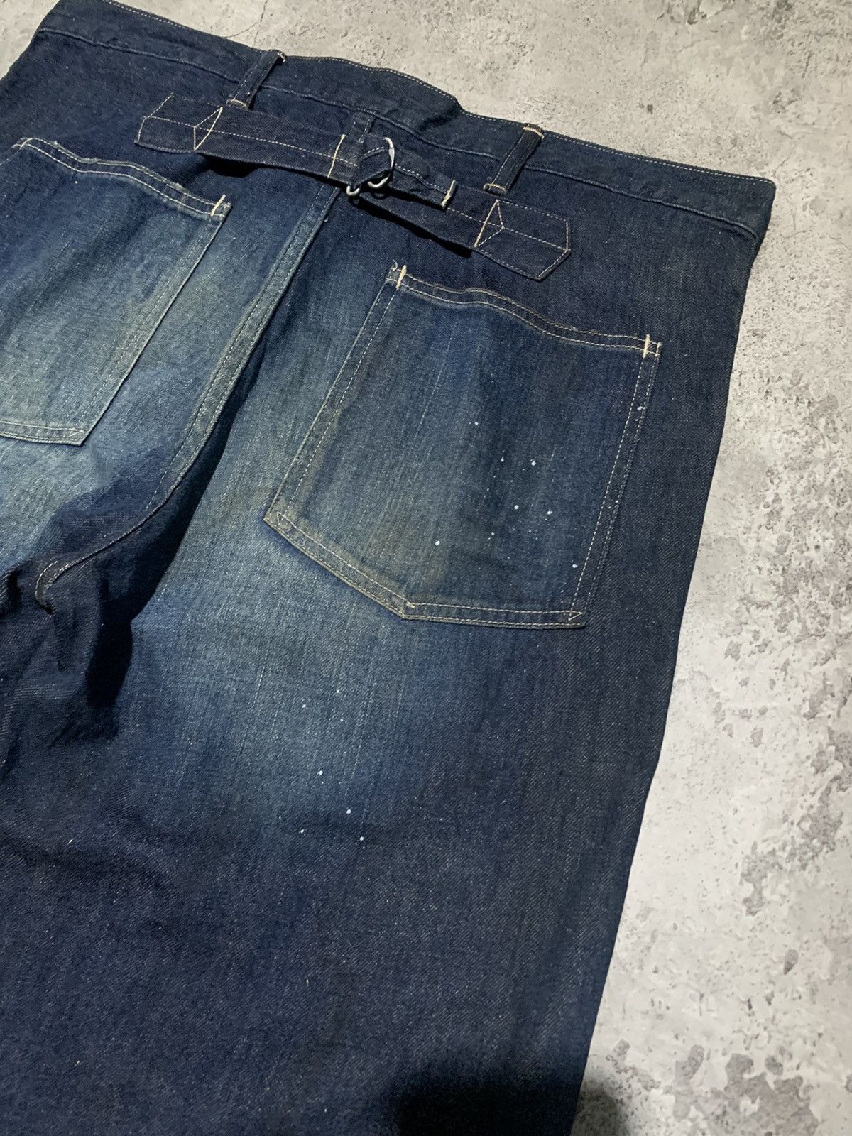 Le Grande Bleu (L.G.B.) Vintage Duffers fatigue buckleback splatter wide leg denim Size US 34 / EU 50 - 13 Thumbnail