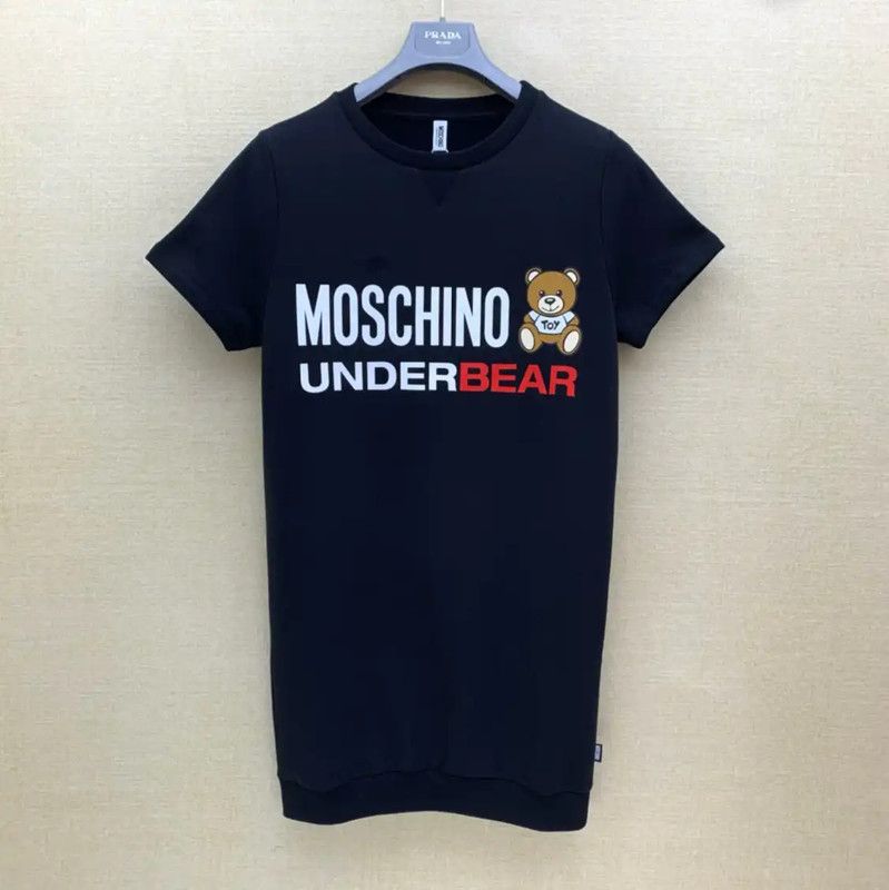 Moschino Moschino Black Cotton T-Shirt Dress for Women 0089 Size S / US 4 / IT 40 - 1 Thumbnail