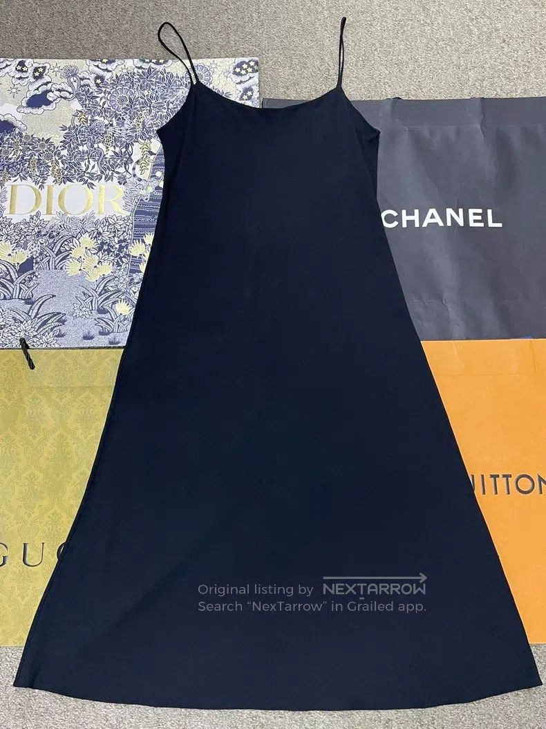The Row The Row Long black dress with suspenders Size S / US 4 / IT 40 - 1 Thumbnail