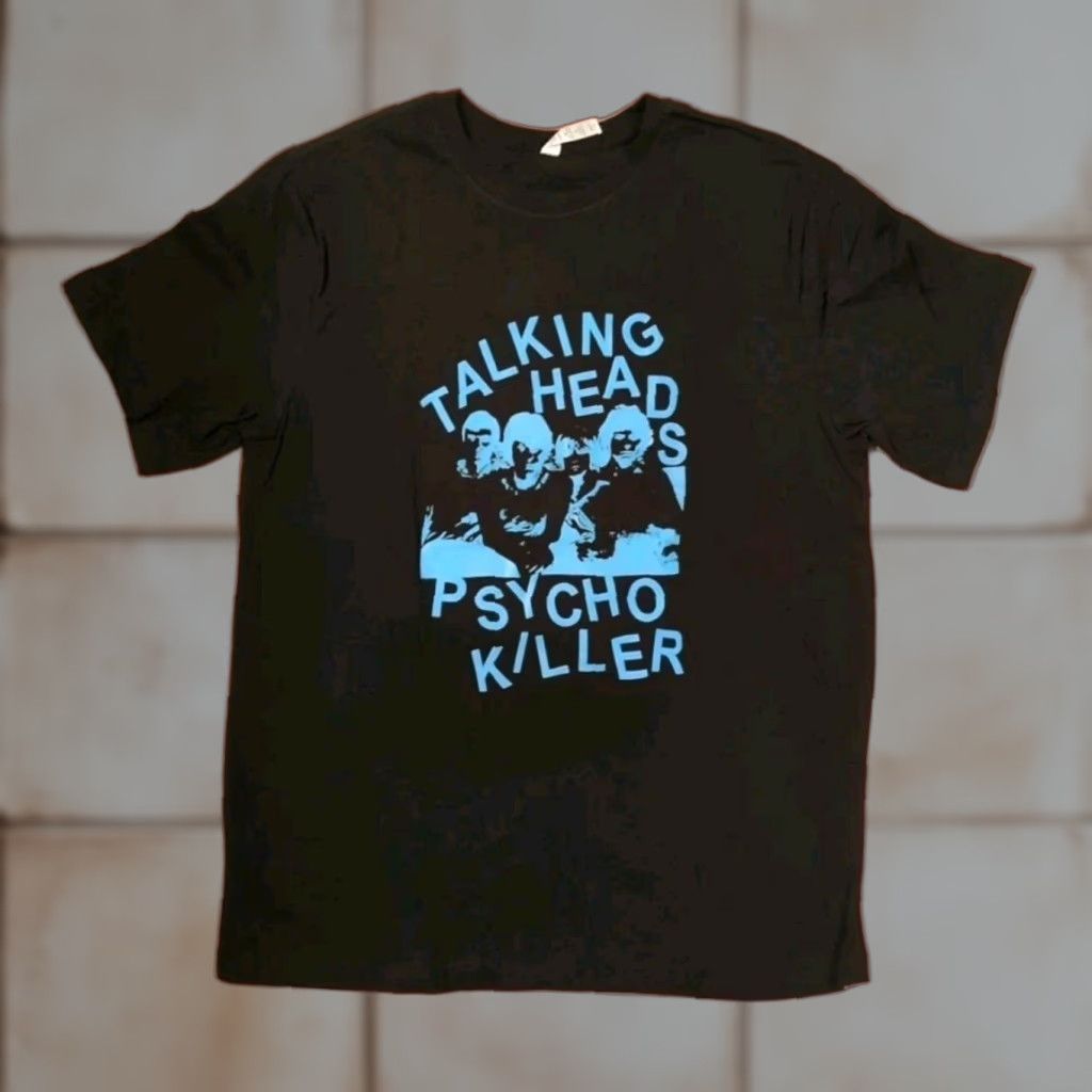 Vintage VINTAGE Talking Heads Psycho Killer Retro Album 80s Shirt XL Black Short Sleeve Unisex Adults (Psycho Killer, Stop Making Sense, True Stories) Size US XL / EU 56 / 4 - 1 Thumbnail