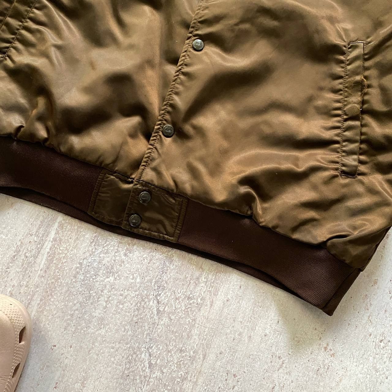 Nike VINTAGE Y2K NIKE AIR BIG LOGO NYLON BROWN BOMBER JACKET 154 Size US L / EU 52-54 / 3 - 6 Thumbnail