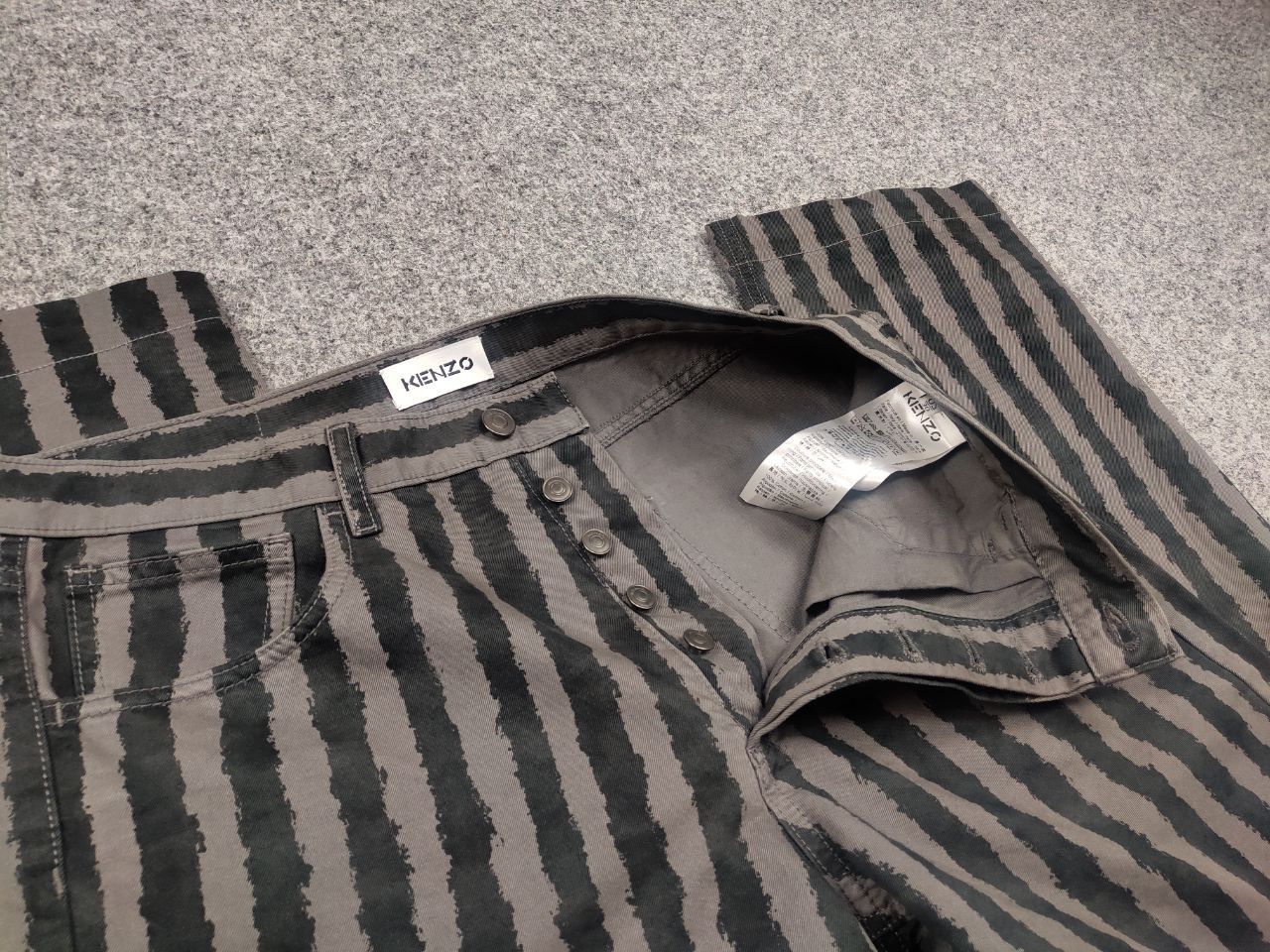 Kenzo Kenzo Design Dark Gray Striped Casual Canvas Mens Pants Size US 30 / EU 46 - 9 Thumbnail