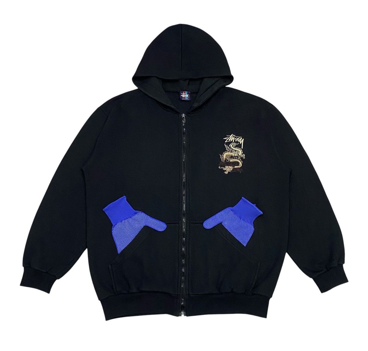 Stussy × Vintage Rare🔥Vintage 90s Stussy Dragon Embroidered Zipper Hoodie Size US L / EU 52-54 / 3 - 2 Thumbnail