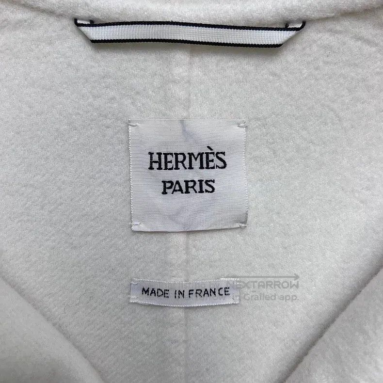 Hermes Hermes White Collar Zipper Loose Cashmere Coat Size XS / US 0-2 / IT 36-38 - 3 Thumbnail