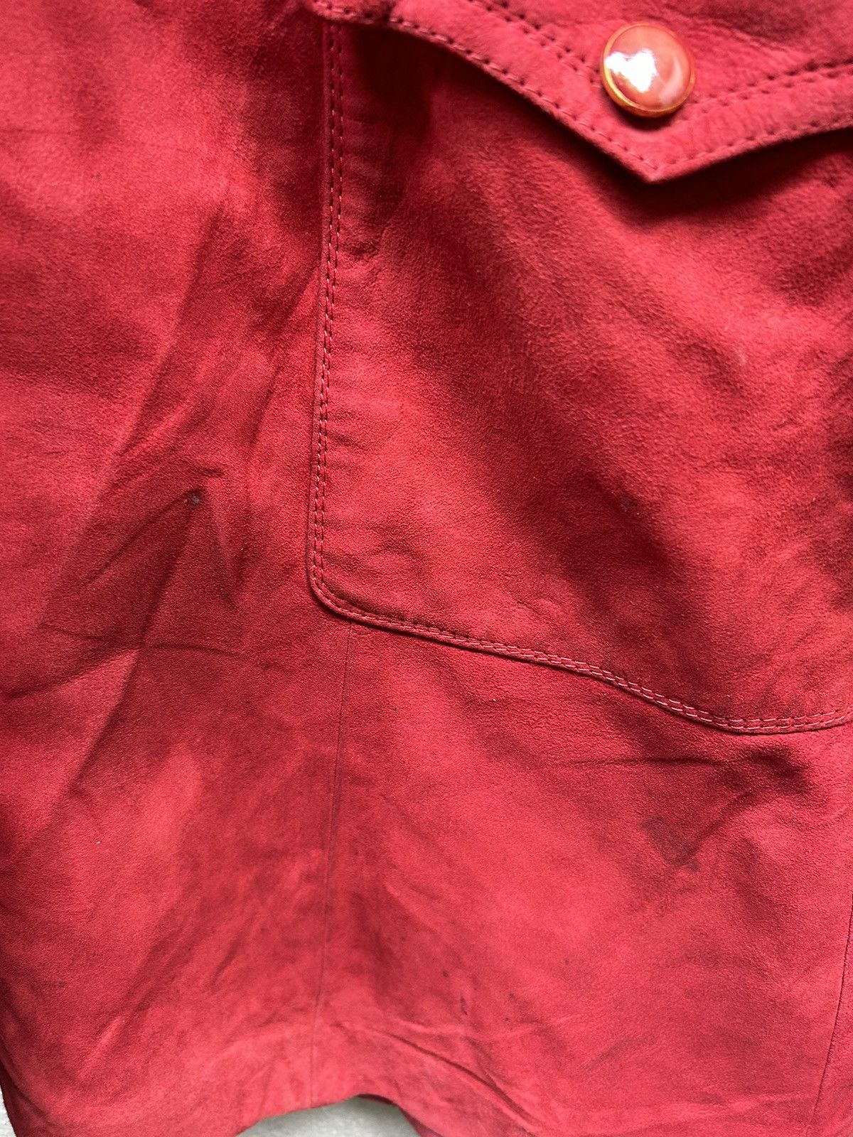 Designer Vintage Angel Red Leather Coat Size S / US 4 / IT 40 - 7 Thumbnail