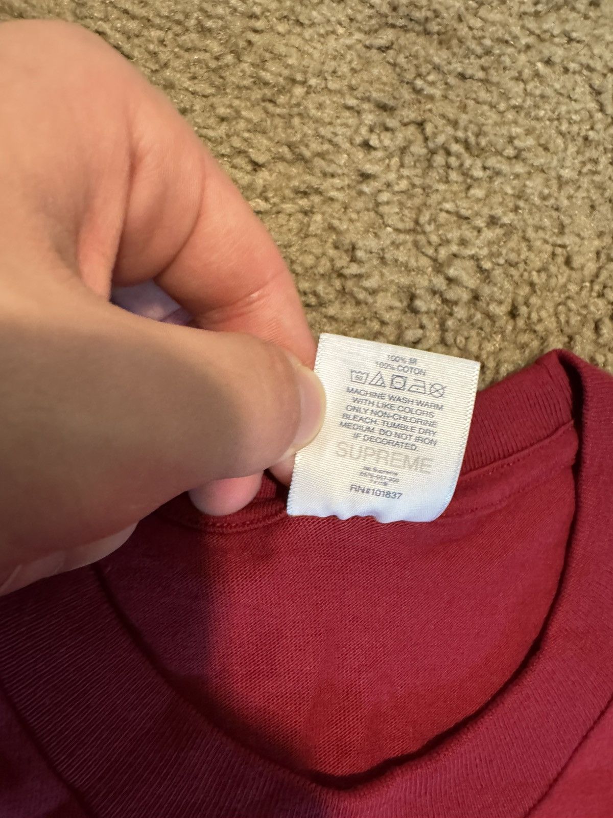 Supreme Supreme dark red box tee Size US S / EU 44-46 / 1 - 3 Thumbnail