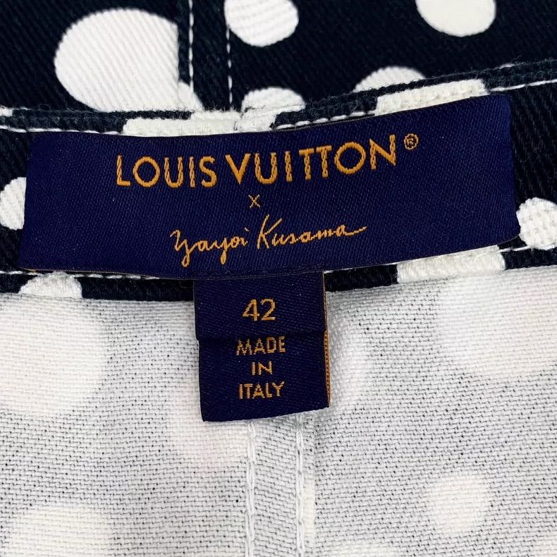 Louis Vuitton Louis Vuitton Yayoi Kusama 23 Black Polka Dot Cotton Casua Size 41" - 6 Thumbnail
