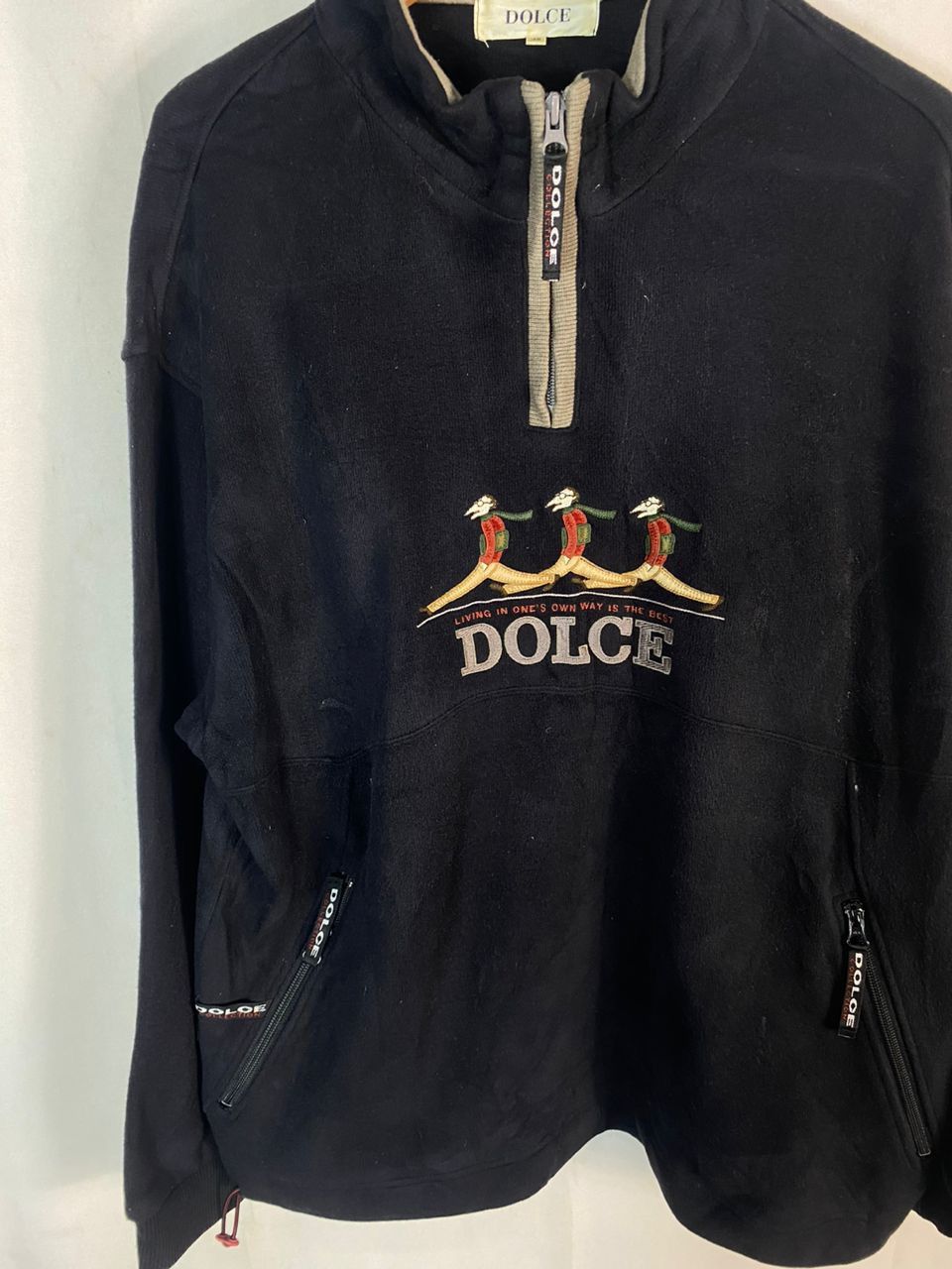 Japanese Brand Vintage dolce spellout half zipper sweatshirt Size US L / EU 52-54 / 3 - 3 Thumbnail