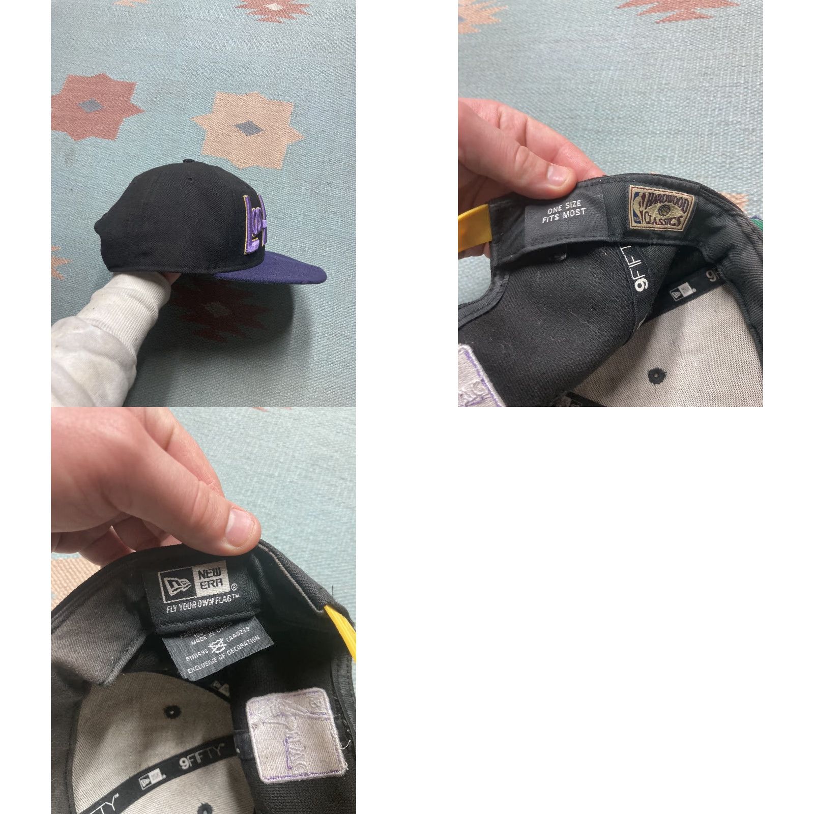 Vintage Mitchell & mess snapback hat cap Los Angeles Lakers hardwood classics wool Mens Adjustable Black 90s Classic Size ONE SIZE - 8 Thumbnail
