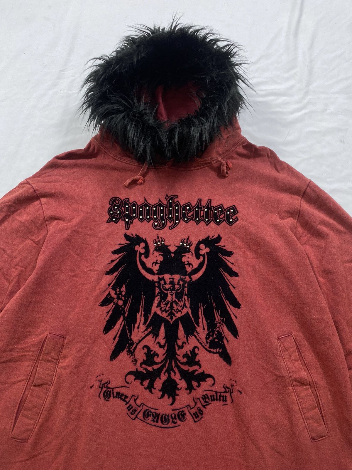 Japanese Brand Japanese Poem gothic Red Spaghettee Zip Fur Hoodie ifsix Size US L / EU 52-54 / 3 - 3 Thumbnail