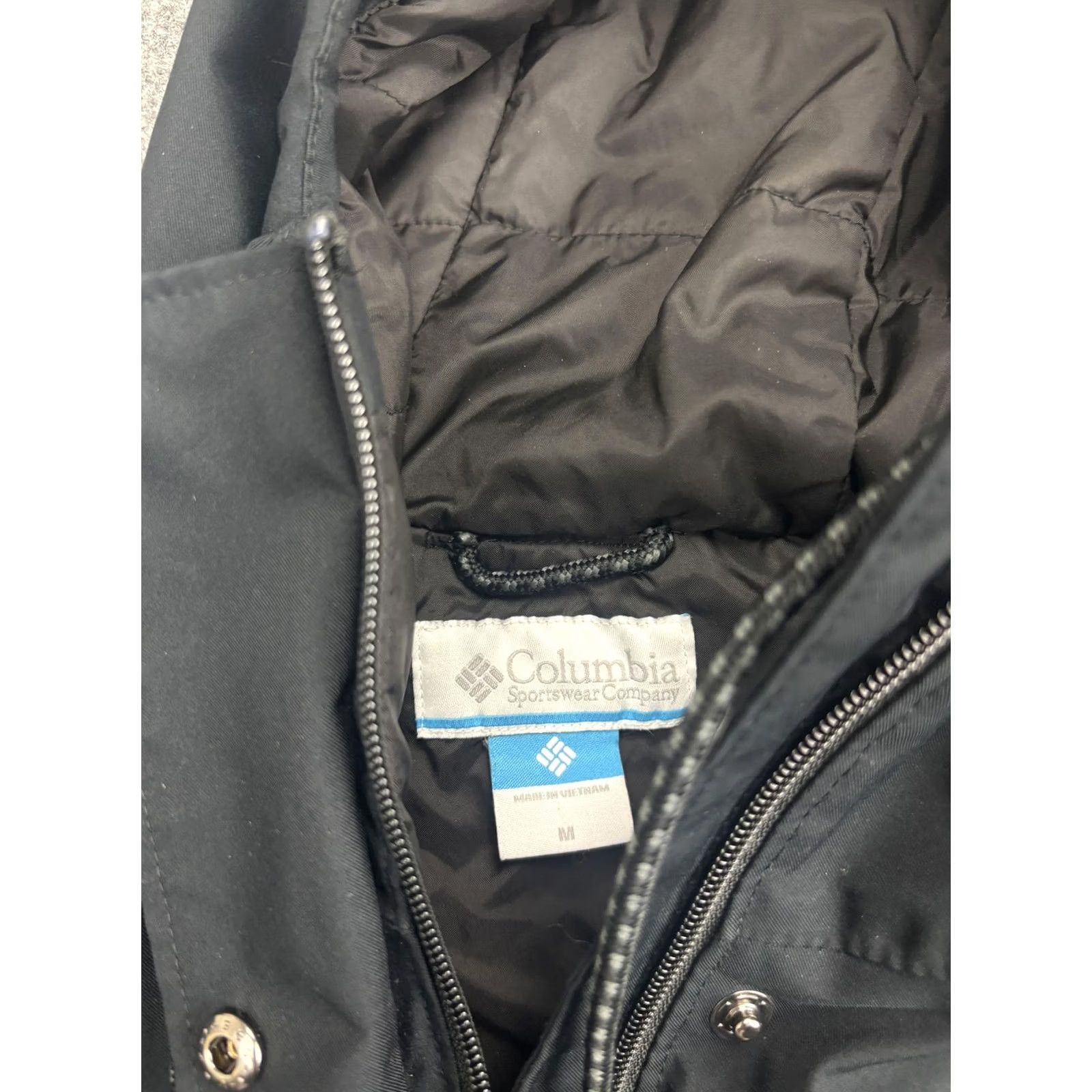 Vintage Columbia Jacket Womens Medium Black Omni-Tech Hooded Parka Insulated Waterproof Size M / US 6-8 / IT 42-44 - 3 Thumbnail