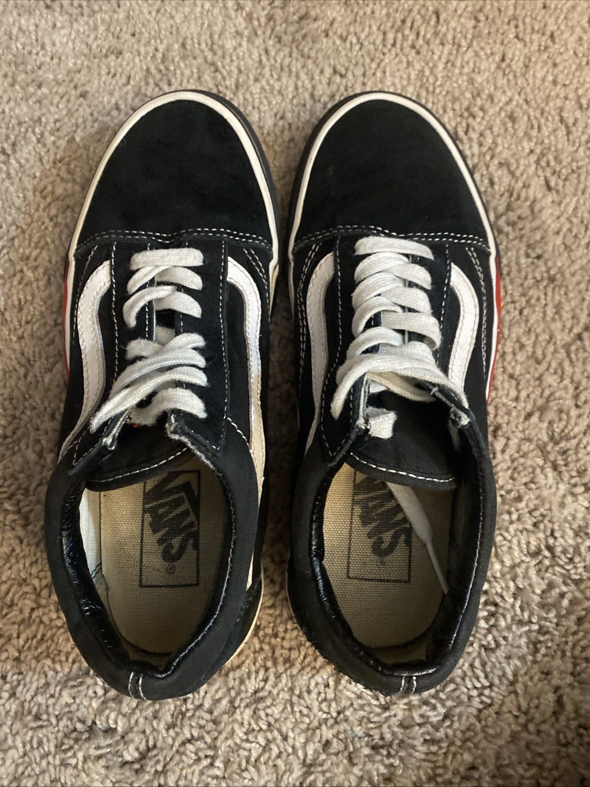 Vans Unisex Vans Oldskool flame accent low sneakers size 5.5M/7W Size US 5.5 / EU 38 - 11 Thumbnail