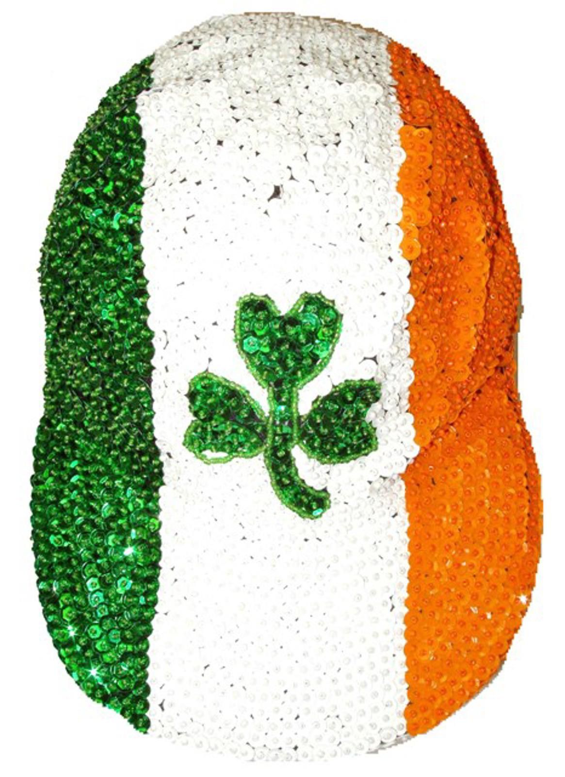Designer Sequin Baseball Cap IRISH FLAG with SHAMROCK Size ONE SIZE - 1 Preview