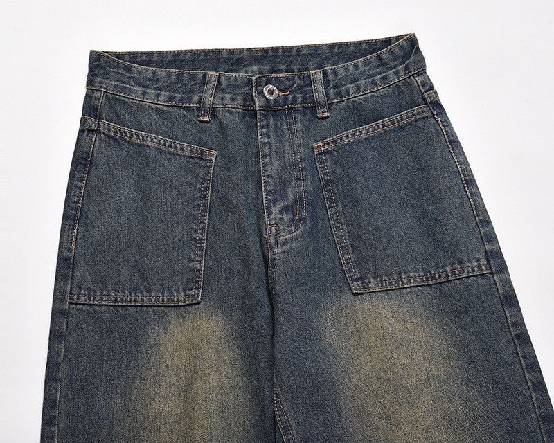 Vintage American retro men's straight leg loose distressed jeans Size US 32 / EU 48 - 3 Thumbnail