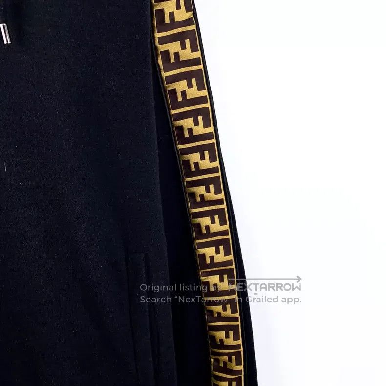 Fendi Fendi Black side logo letter hooded long sleeve sweatshirt Size US L / EU 52-54 / 3 - 4 Thumbnail