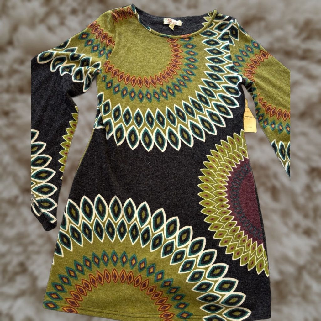 ARYEH Art to Wear Tank Dress Green Women's Size L Sleeveless Pullover
