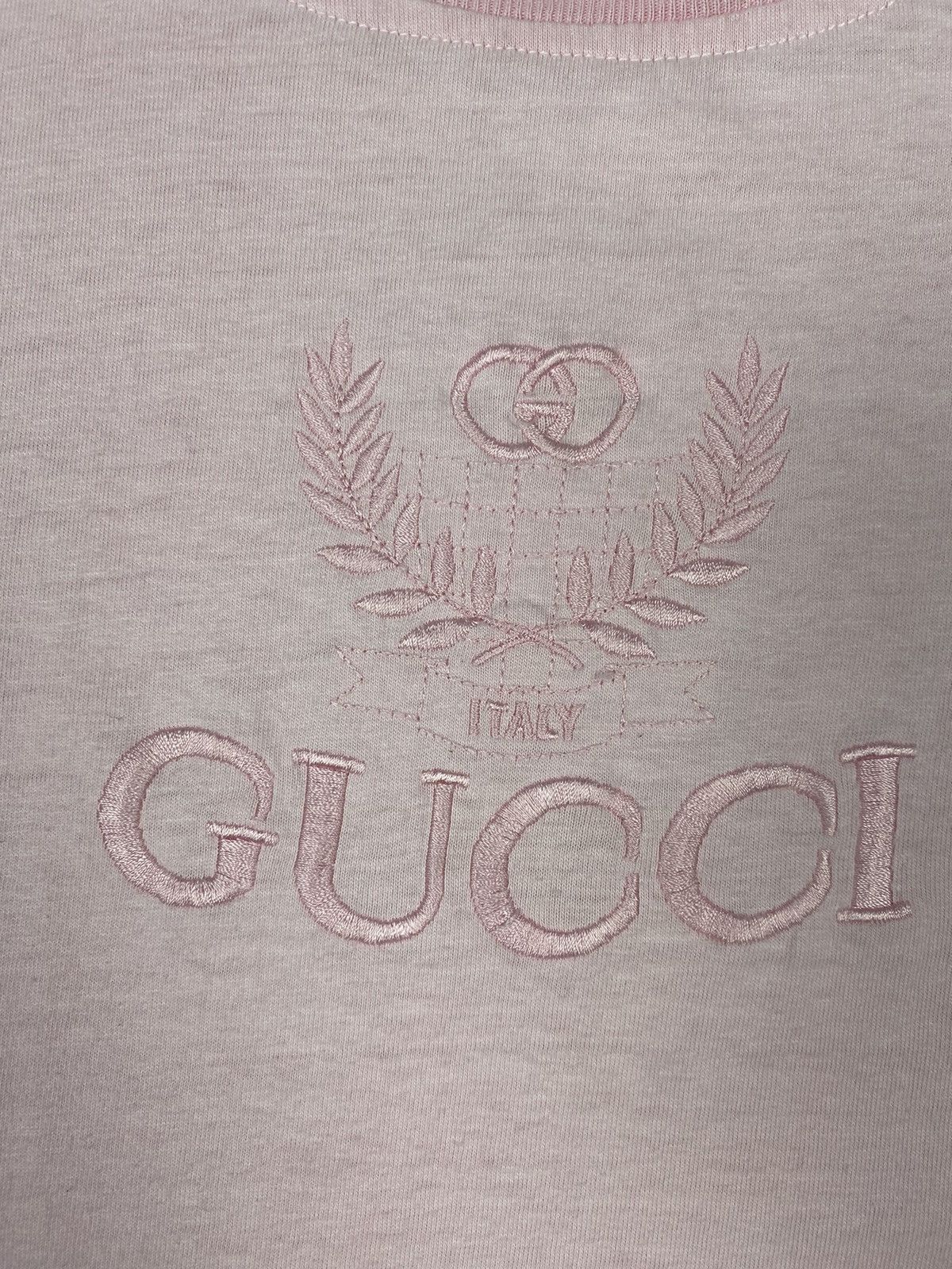 Vintage Vintage 90s Gucci Italy Emroidered Logo Pink Bootleg Tee Size US M / EU 48-50 / 2 - 6 Thumbnail